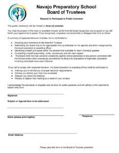 Public Comment Form - Navajo Prep